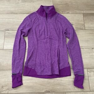 Lululemon Runderful 1/2 Zip Pullover Tender Heathered Purple Violet 6 Thumbholes
